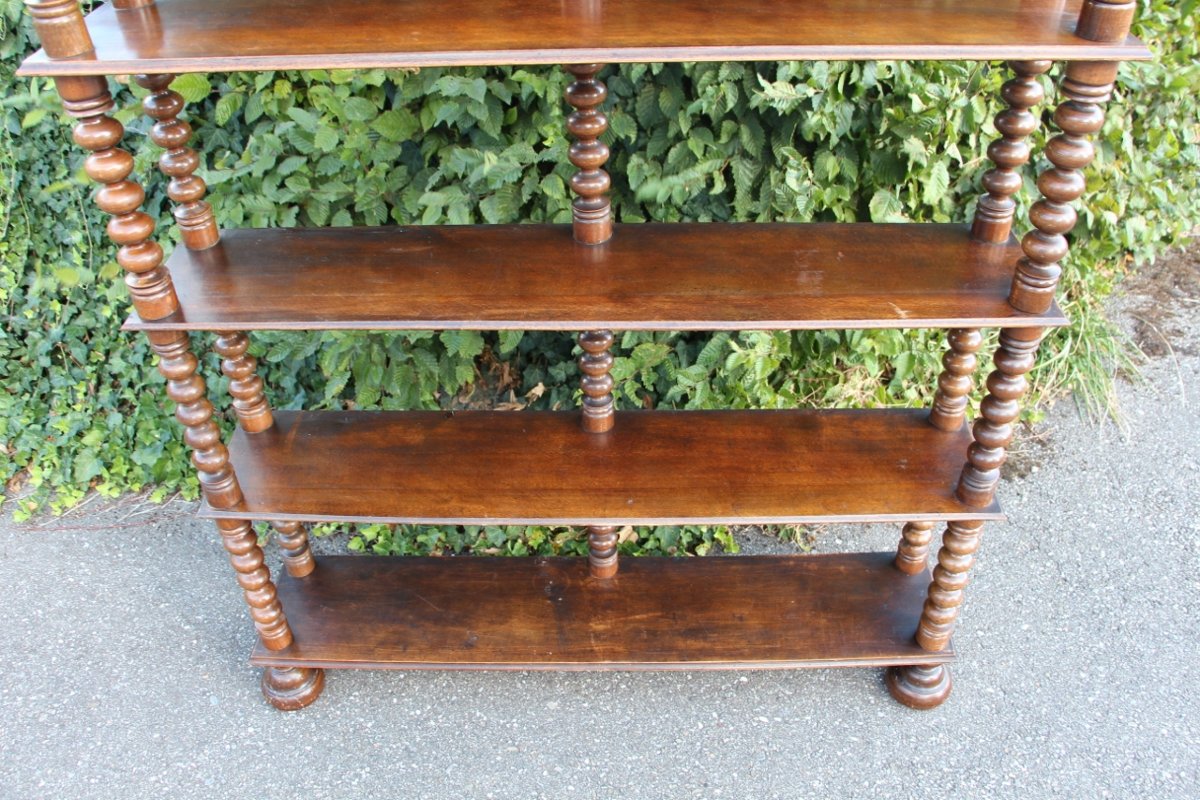 Large Shelf/bookcase Made Of Turned Wood -photo-1