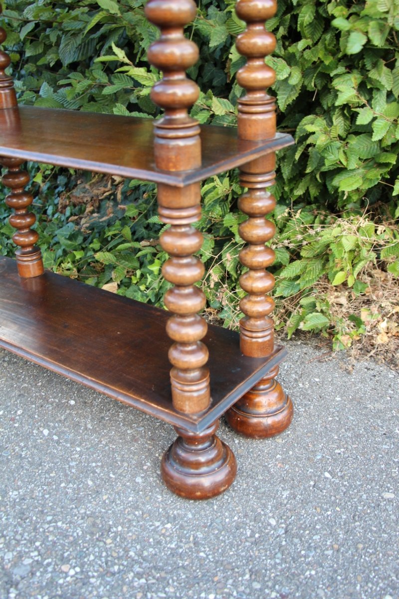Large Shelf/bookcase Made Of Turned Wood -photo-4