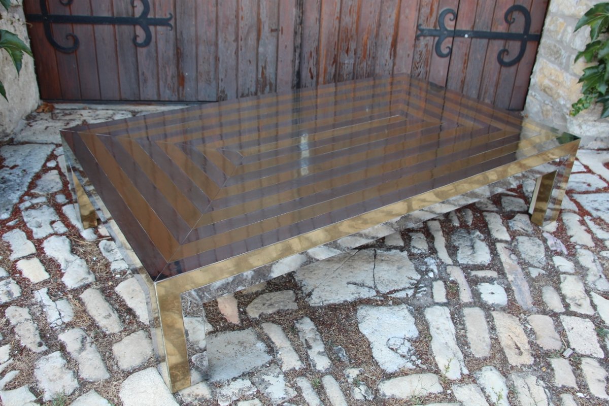 Grande Table Basse Années 70 Attribué A La Maison Jansen-photo-2
