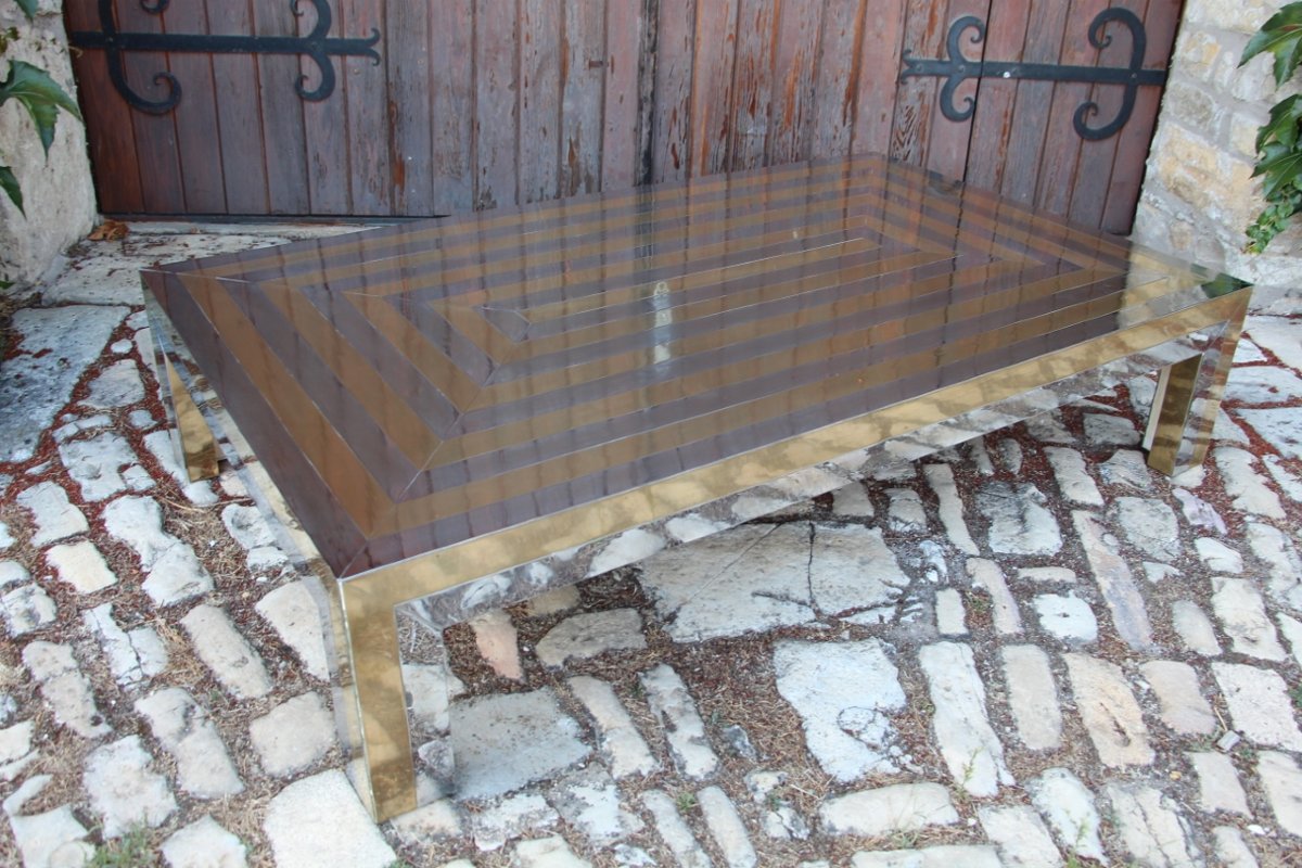 Grande Table Basse Années 70 Attribué A La Maison Jansen-photo-3