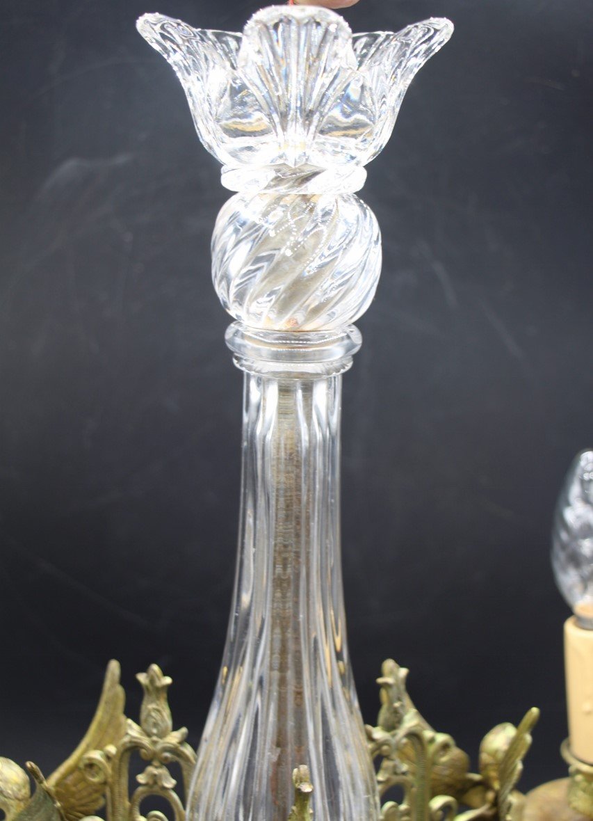 petit lustre en cristal et bronze de la maison baccarat XIXeme-photo-4