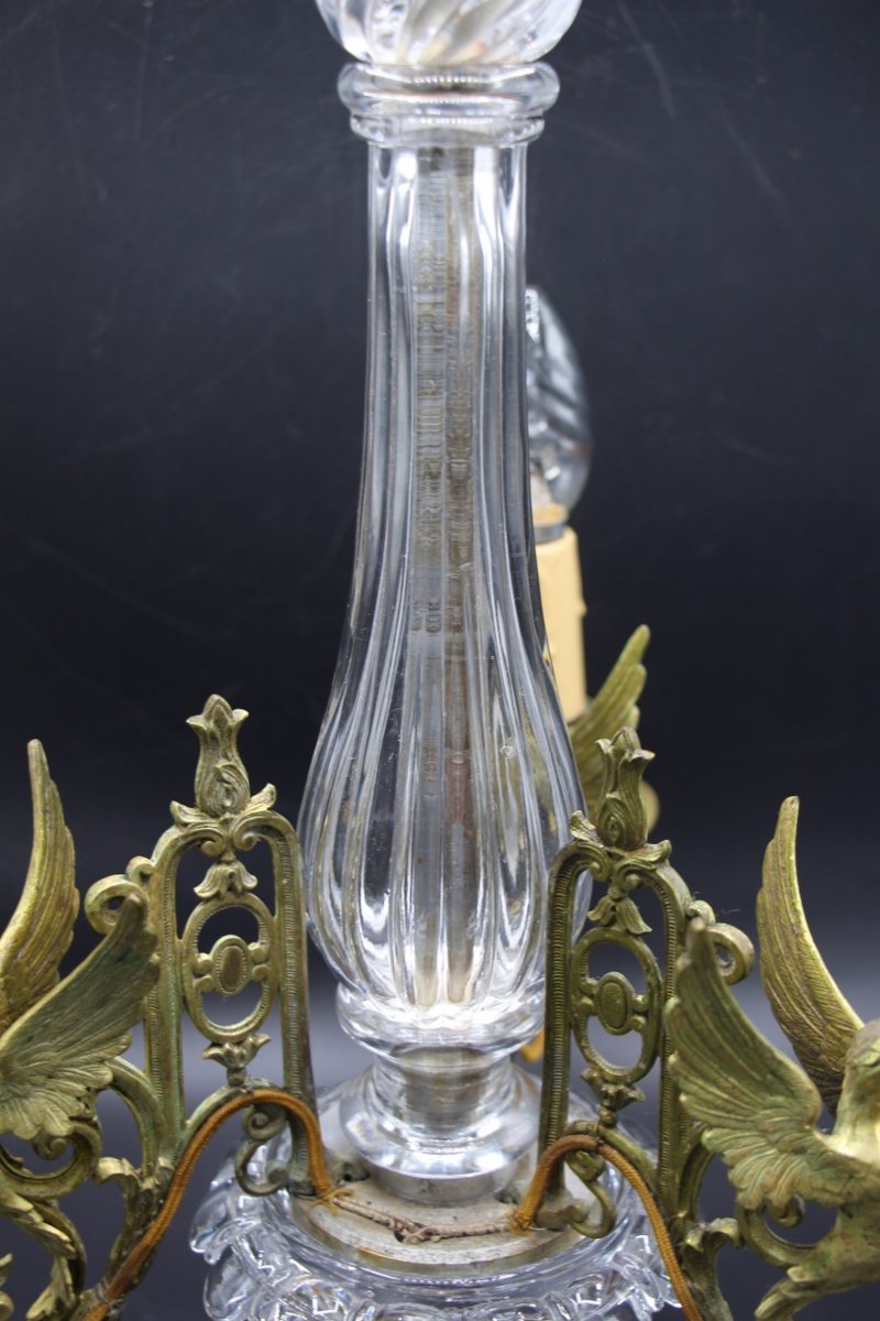 petit lustre en cristal et bronze de la maison baccarat XIXeme-photo-1