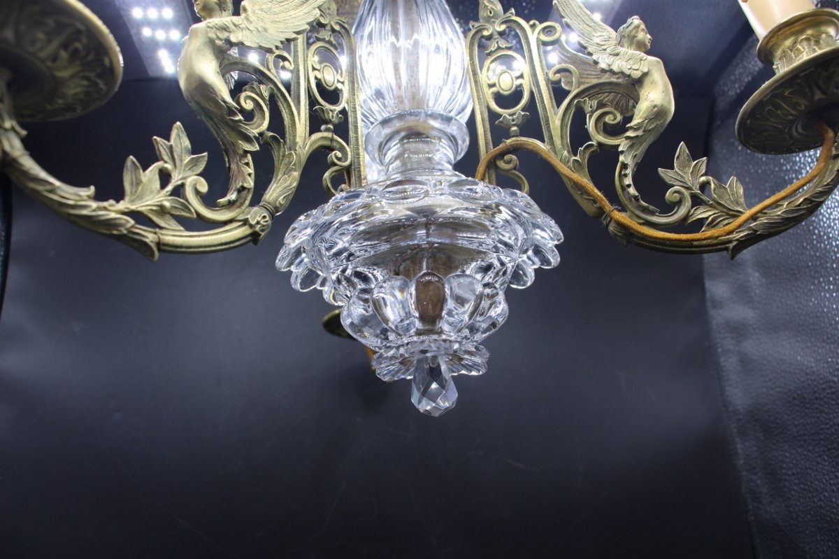 petit lustre en cristal et bronze de la maison baccarat XIXeme-photo-4