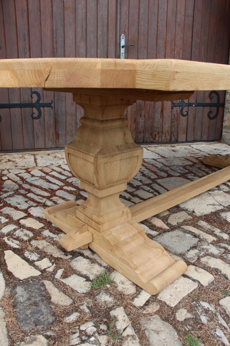 grande table monastère en chêne clair 250 cm de longueur  -photo-2