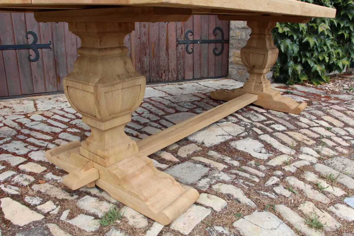 grande table monastère en chêne clair 250 cm de longueur  -photo-3