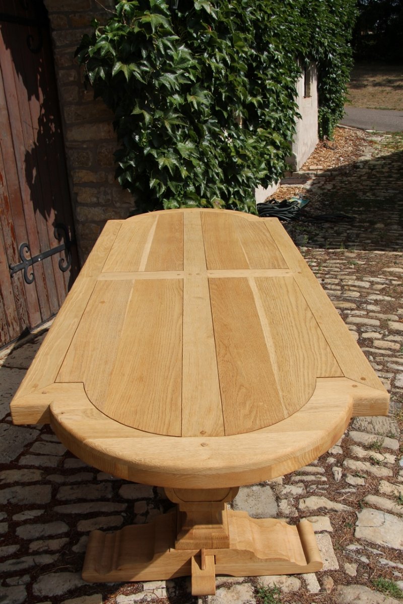 grande table monastère en chêne clair 250 cm de longueur  -photo-4