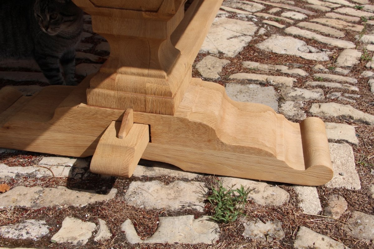 grande table monastère en chêne clair 250 cm de longueur  -photo-2