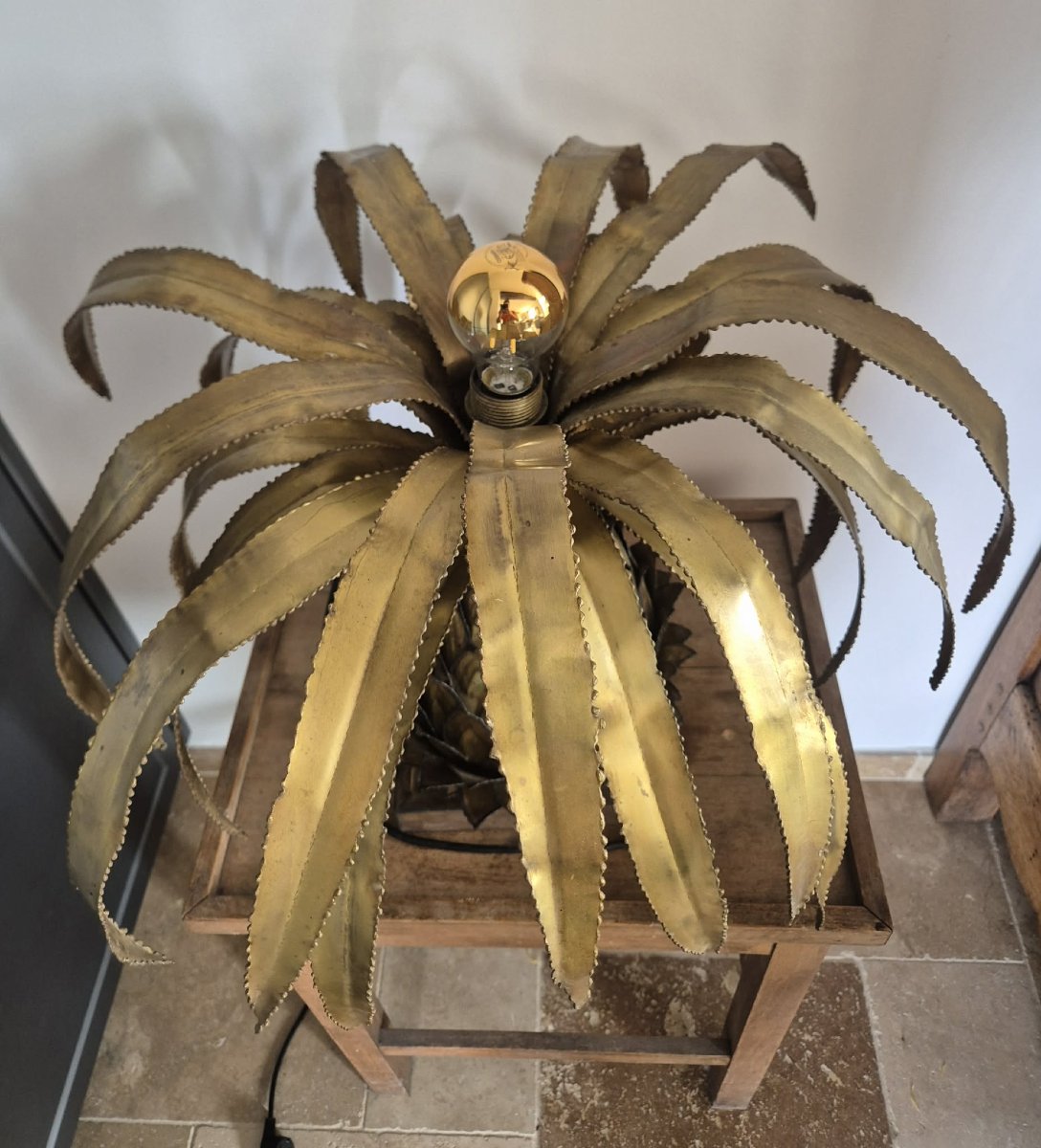 Pineapple Lamp, Circa 1970, By Jansen In Paris.-photo-1
