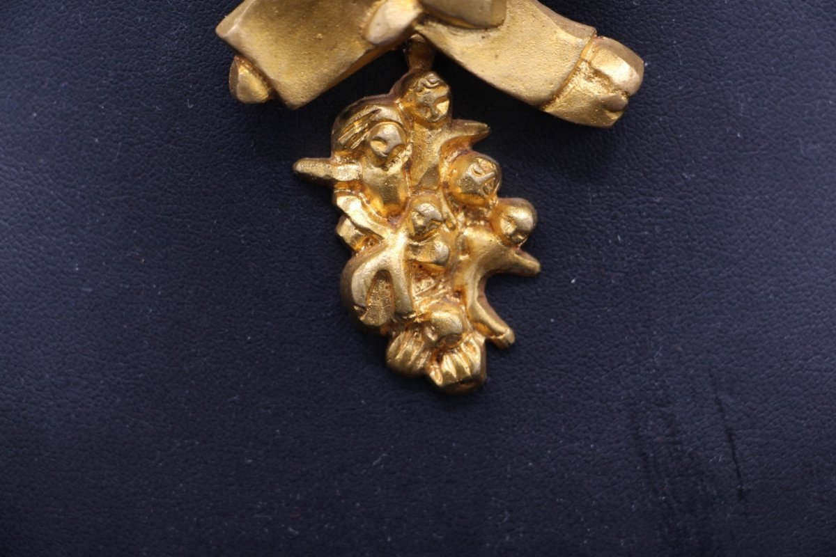 Brooch Signed By Line Vautrin, Made Of Gilded Bronze-photo-3