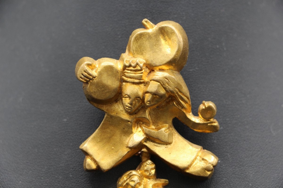 Brooch Signed By Line Vautrin, Made Of Gilded Bronze-photo-4
