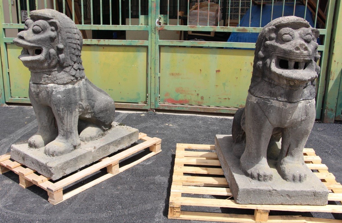 paire de chiens de fô début XXème de Louis Guingot-photo-2