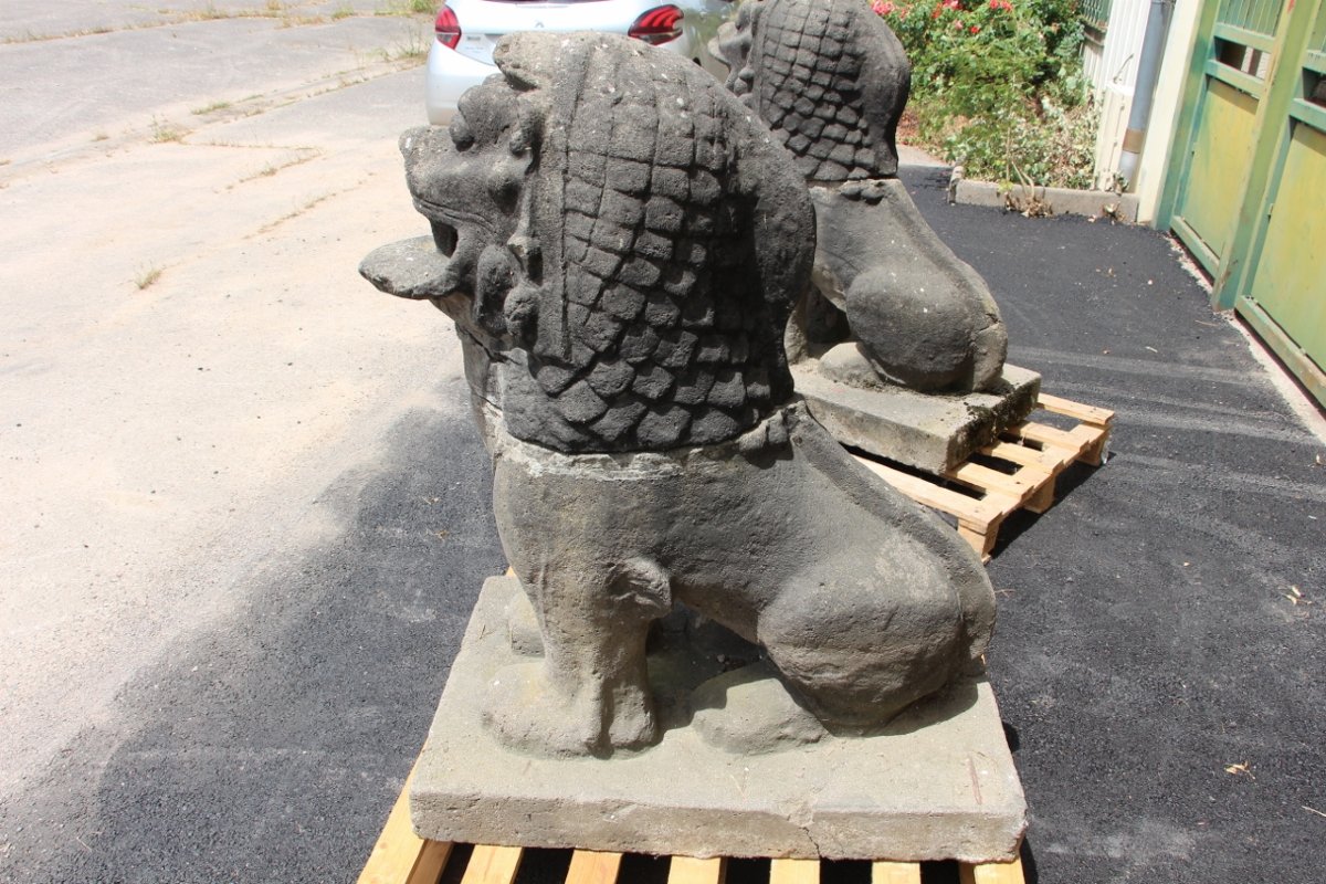 paire de chiens de fô début XXème de Louis Guingot-photo-1