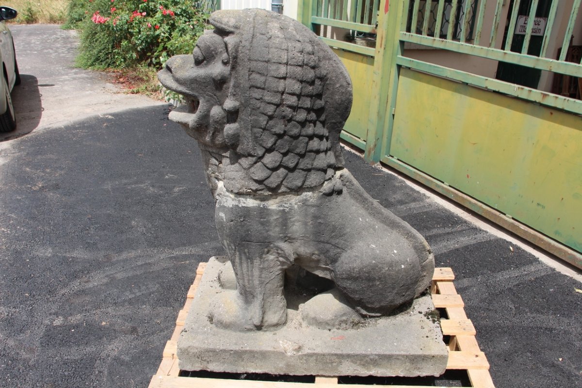 paire de chiens de fô début XXème de Louis Guingot-photo-4