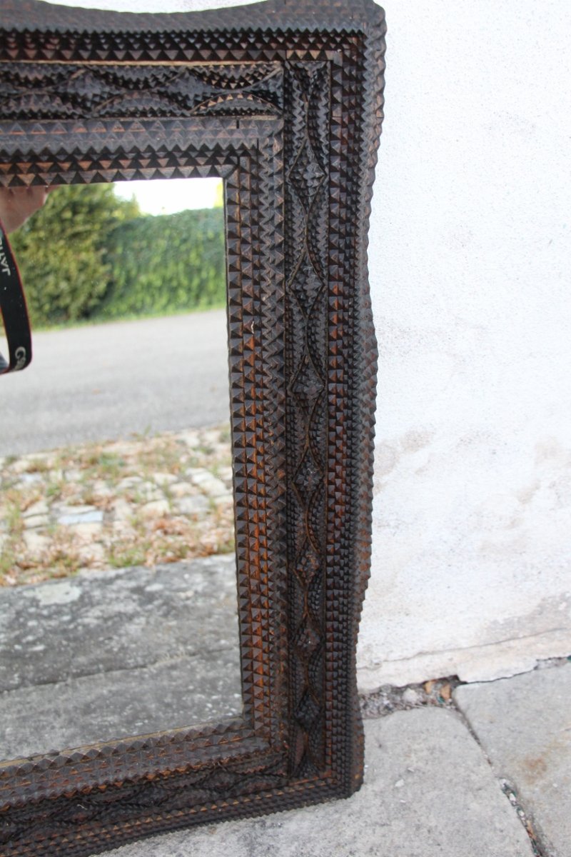 19th-century Tramp Art-style Mirror-photo-4