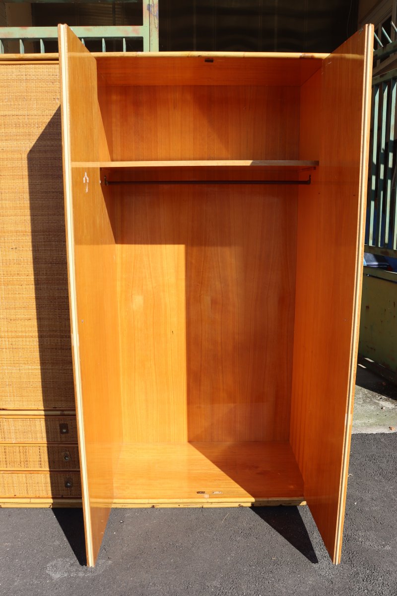 Large Rattan And Bamboo Wardrobe By Dal Vera, 1970s-photo-3