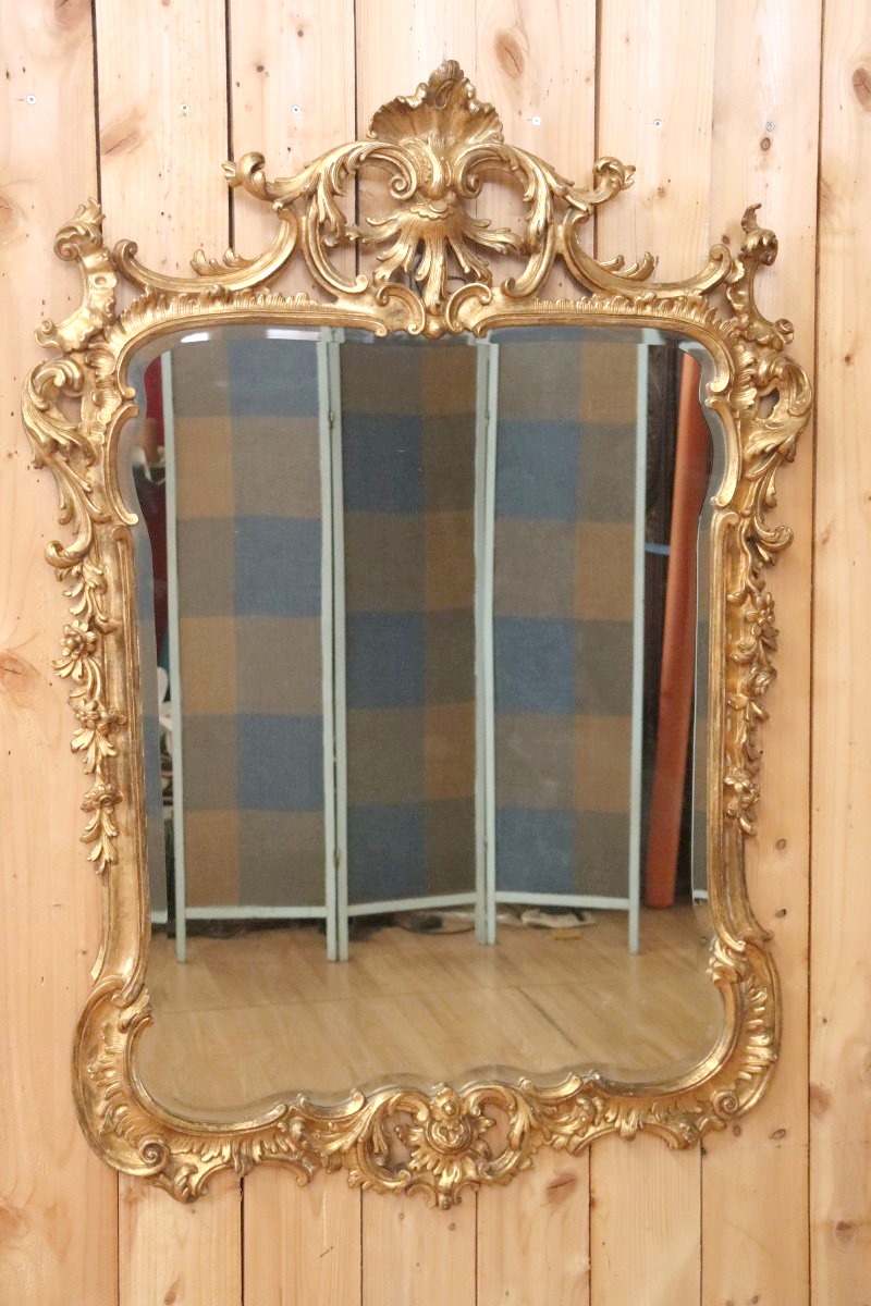 Regency-style Rocaille Gilded Mirror-photo-2