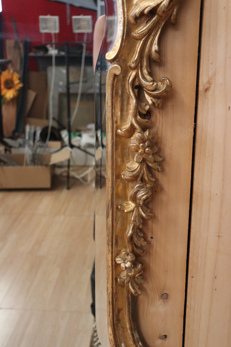 Regency-style Rocaille Gilded Mirror-photo-1