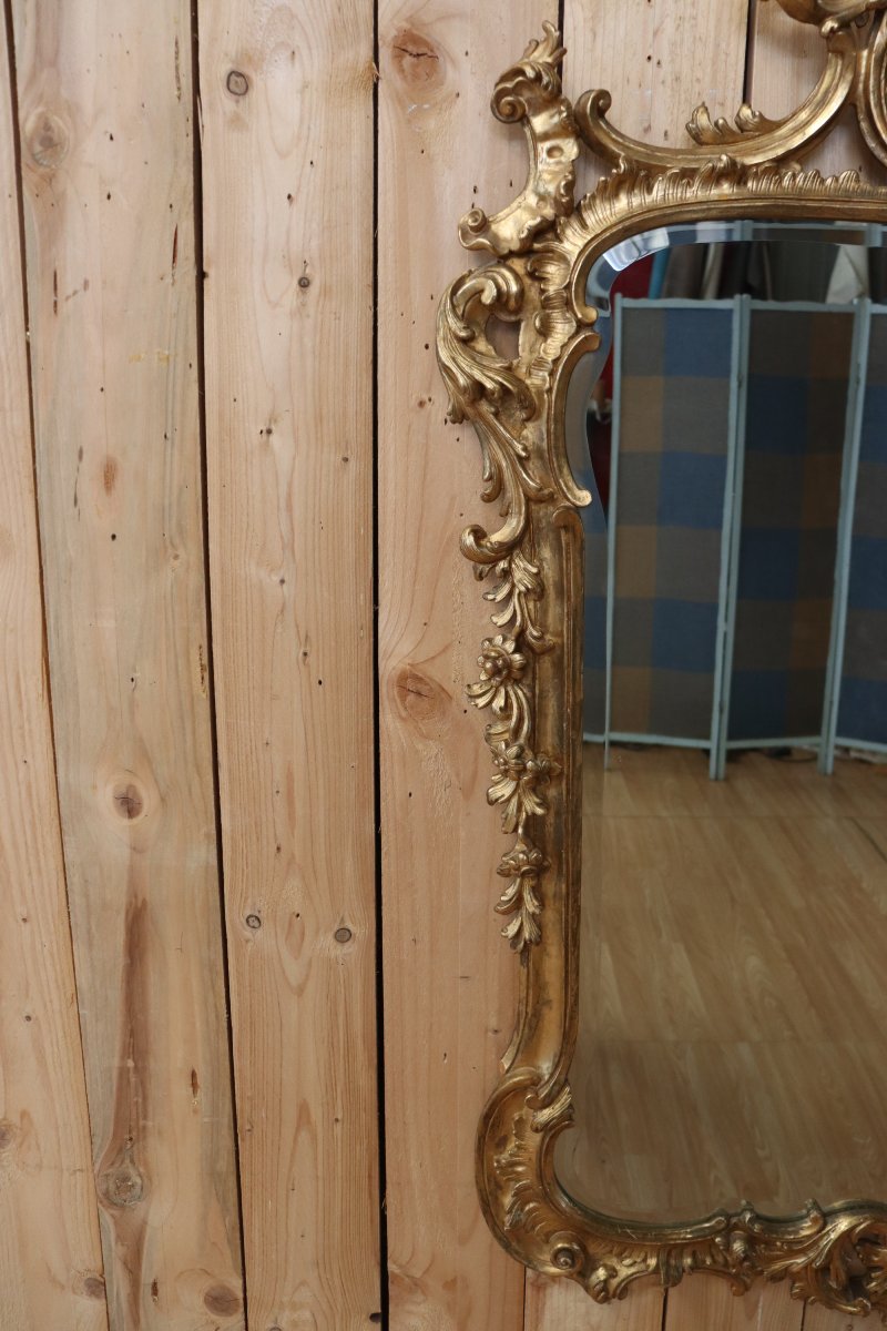 Regency-style Rocaille Gilded Mirror-photo-3