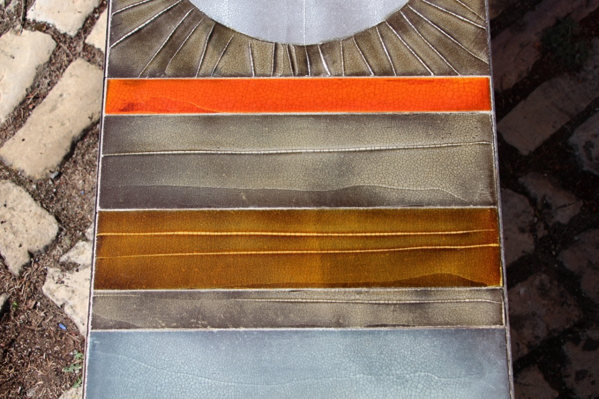 Table Basse En Céramique Modèle " Soleil " De Roger Capron -photo-4