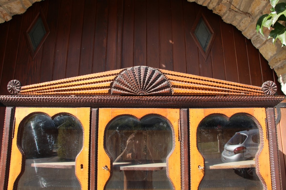 Two-part Sideboard In "tramp Art " Style -photo-1