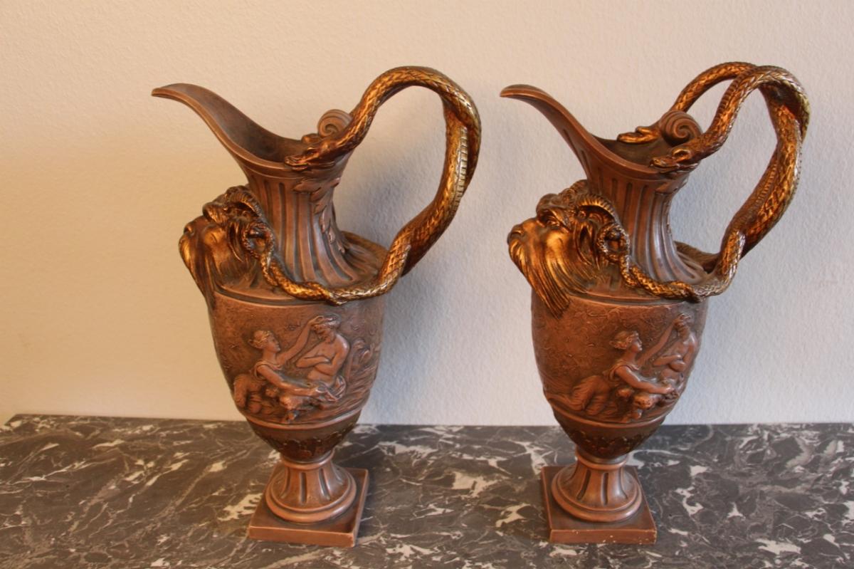 Pair Of Antique Stuccoed Aiguieres-photo-4