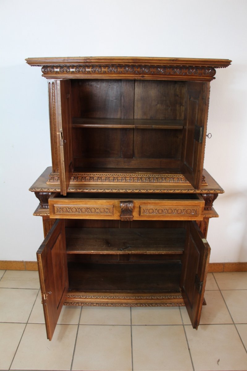 Small Buffet Two Corps Renaissance Style 149 Cm Height-photo-1