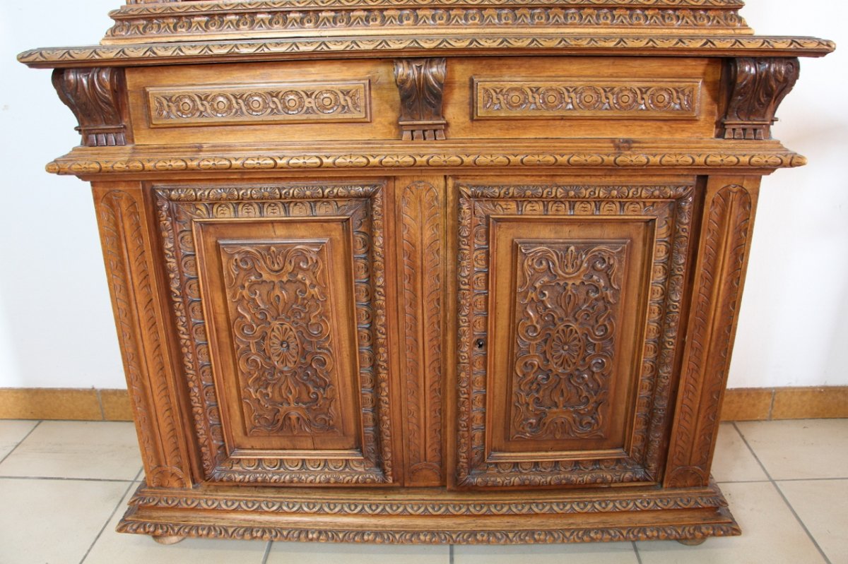 Small Buffet Two Corps Renaissance Style 149 Cm Height-photo-3