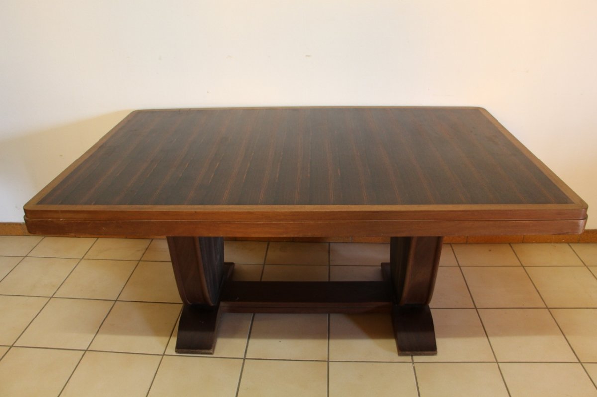 Art Deco Table In Macassar Ebony-photo-6