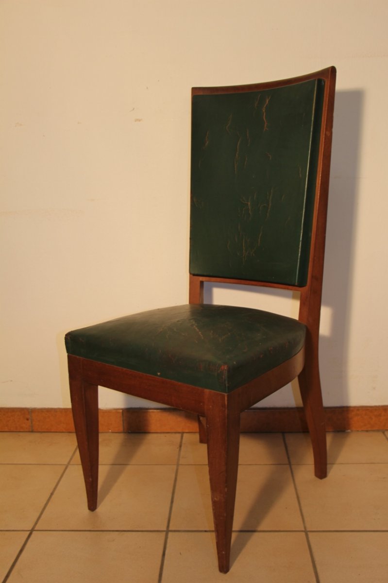 Series Of 6 Art Deco Mahogany Chairs-photo-1