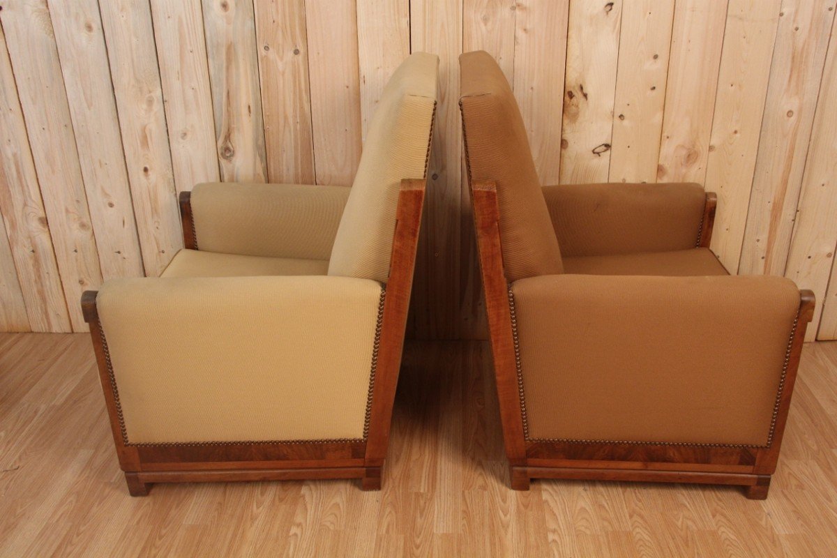 Pair Of Art Deco Armchairs Attributed To Gauthier Poinsignon -photo-4