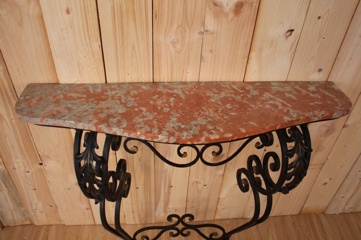 Wrought Iron Console From The 1950s-photo-3