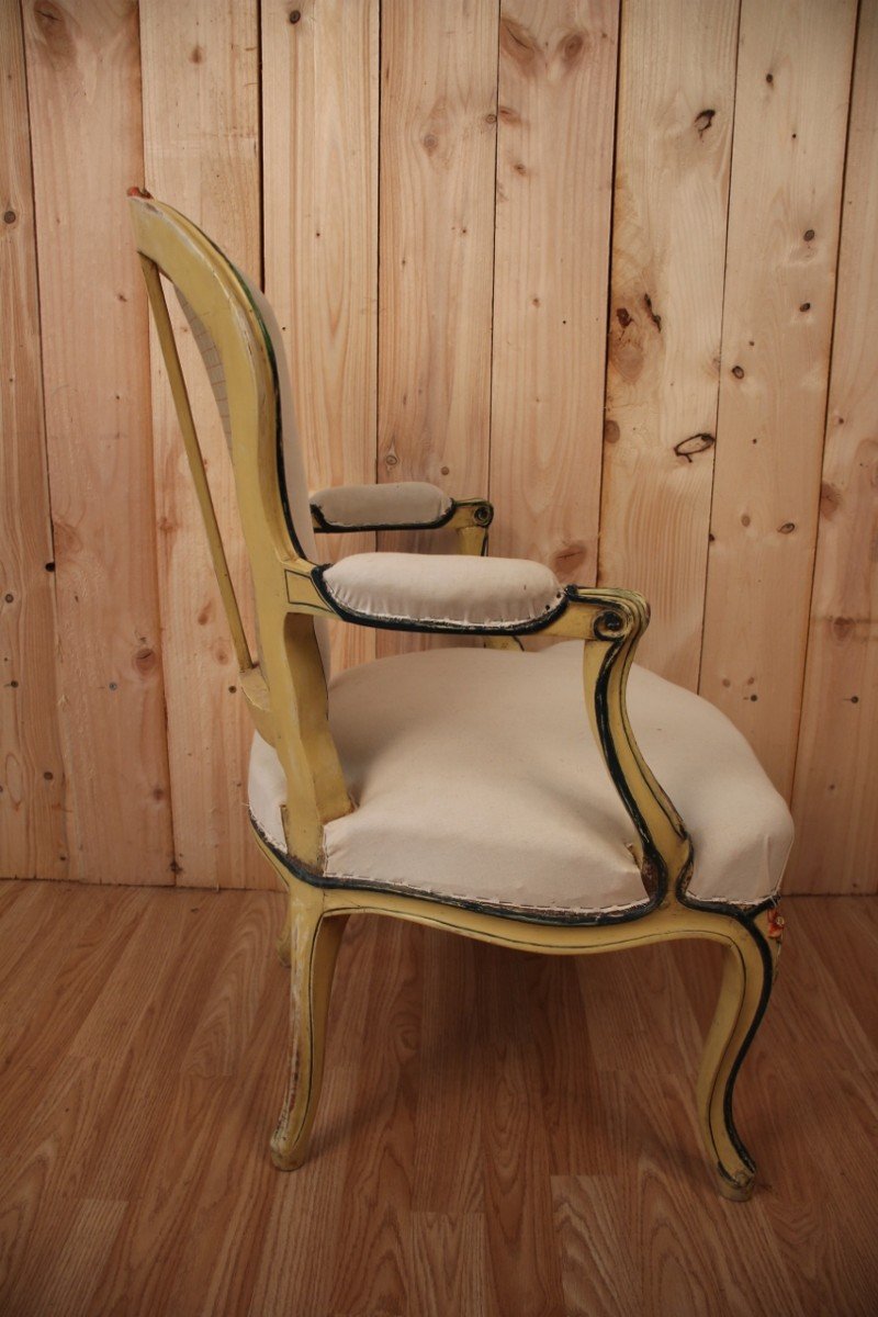 Louis XV Cabriolet Armchair Stamped N.blanchard-photo-4