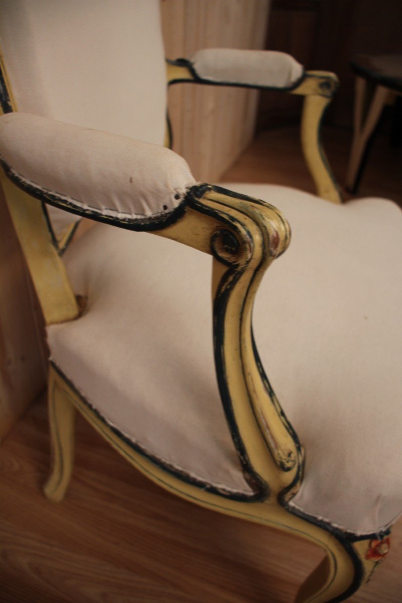 Louis XV Cabriolet Armchair Stamped N.blanchard-photo-3