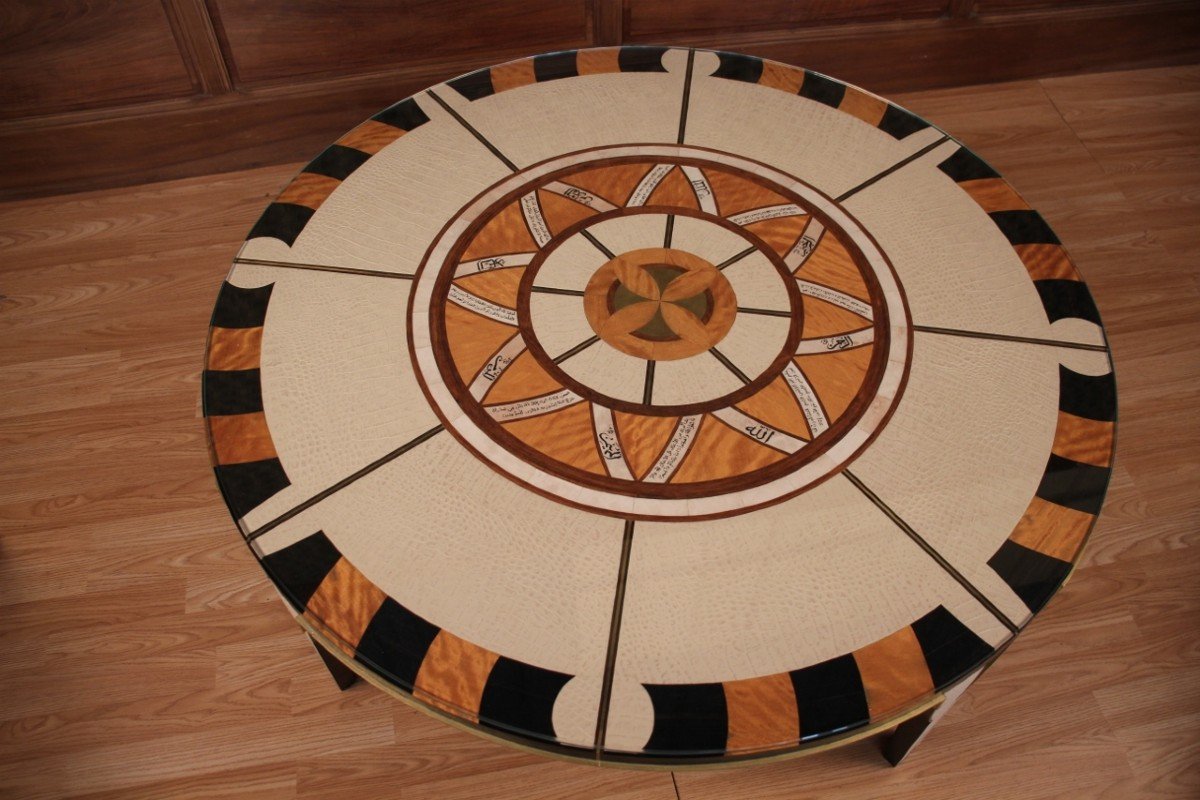 Circular Coffee Table In The Style Of Carlo Bugatti-photo-3