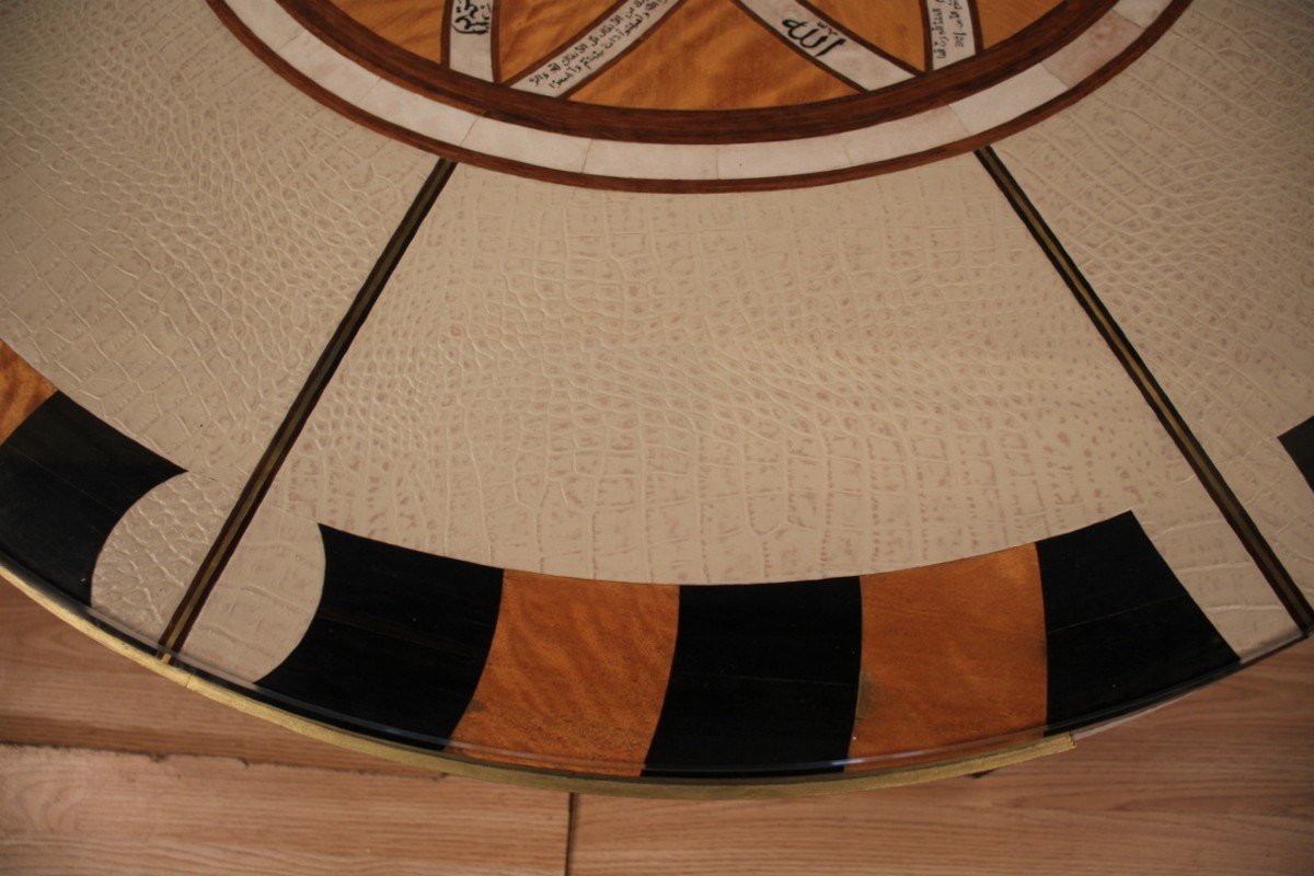 Table Basse Circulaire Dans Le Style De Carlo Bugatti -photo-2