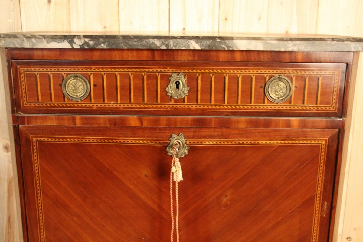 Louis XVI Period Secretary In Marquetry-photo-3