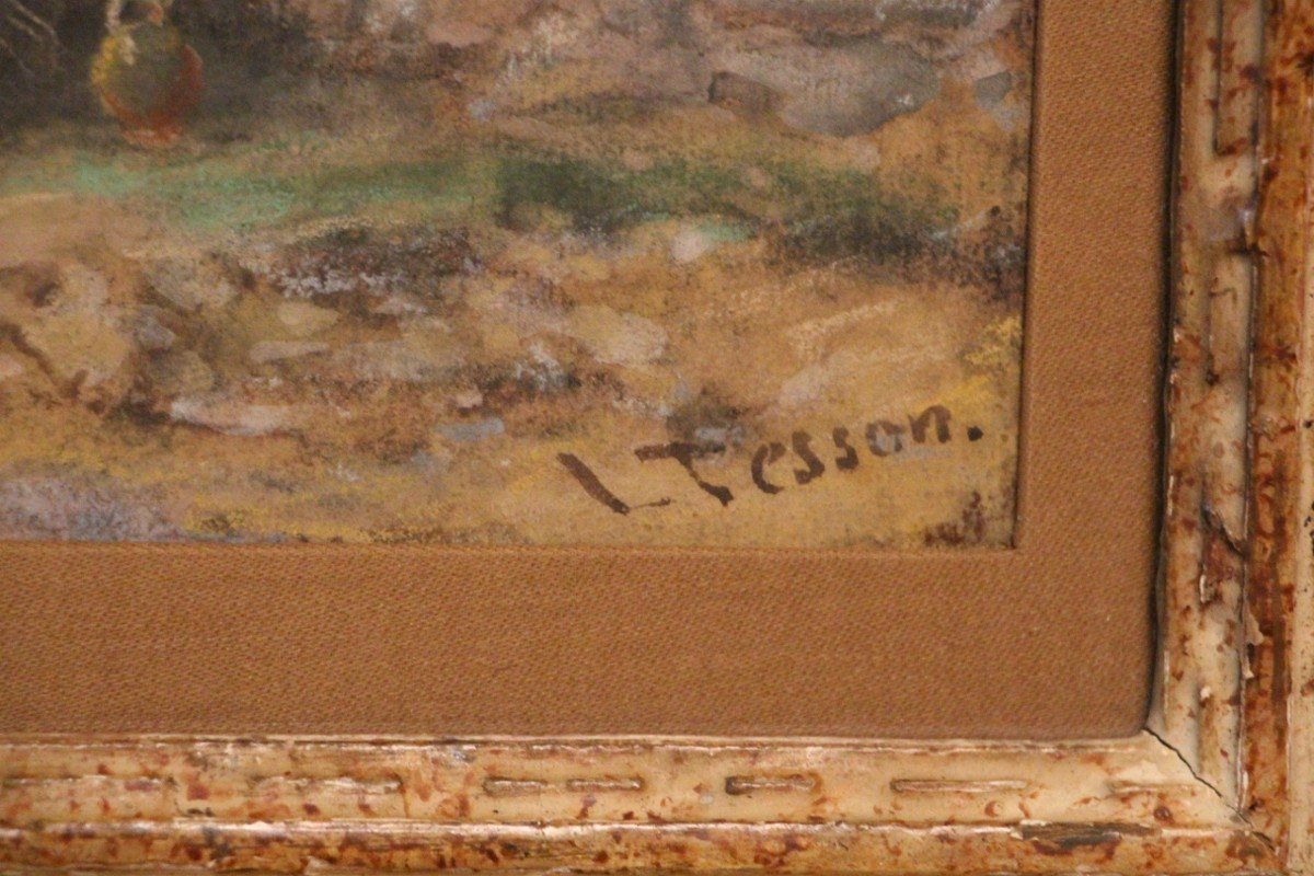 Pastel Orientaliste De Louis Tesson XIXeme-photo-3