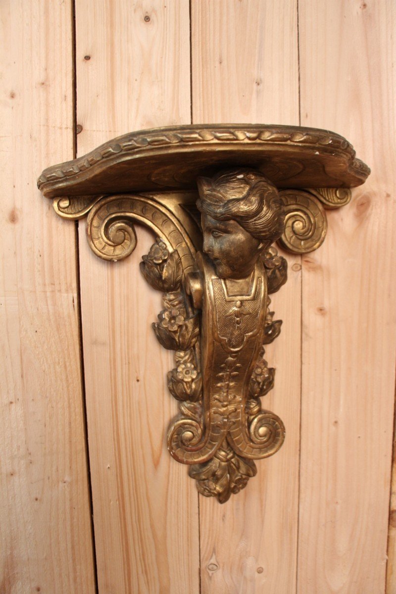 Large Wall Console In Golden Wood XVIIIth-photo-2