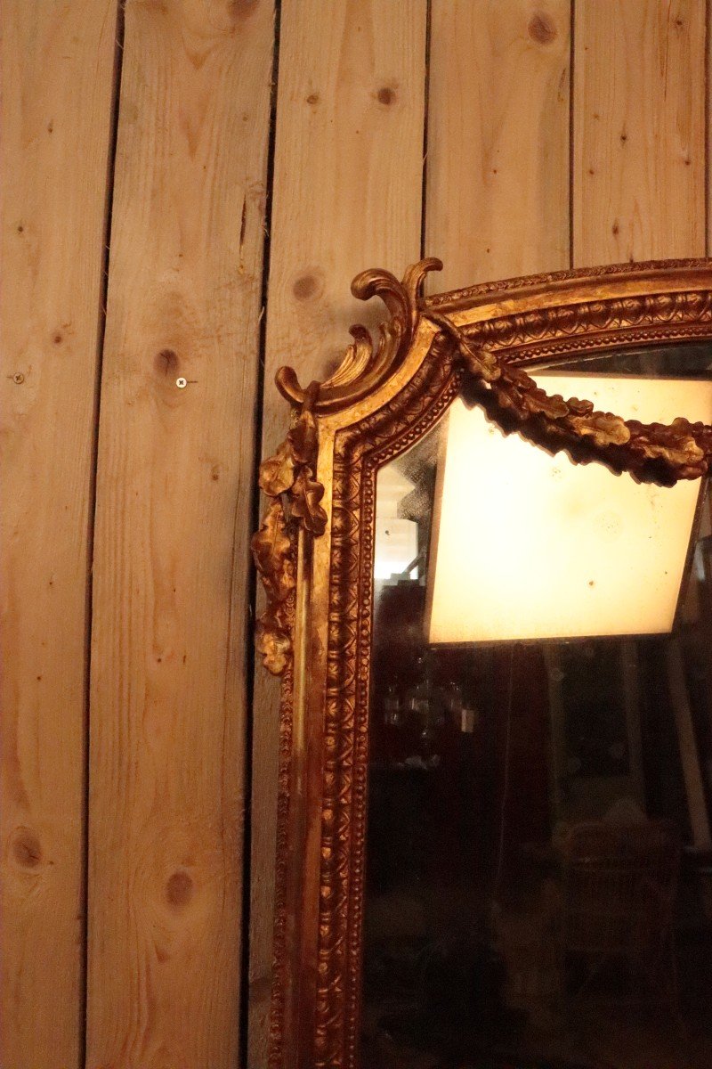Large Napoleon III Style Mirror XIXth Golden-photo-3