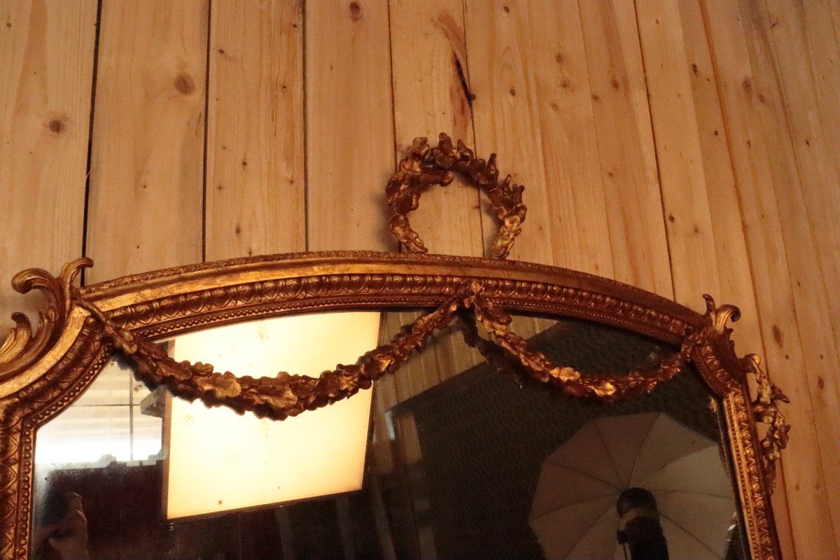 Large Napoleon III Style Mirror XIXth Golden-photo-4