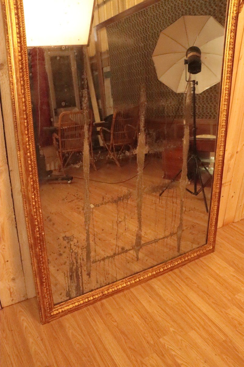 Large Napoleon III Style Mirror XIXth Golden-photo-7