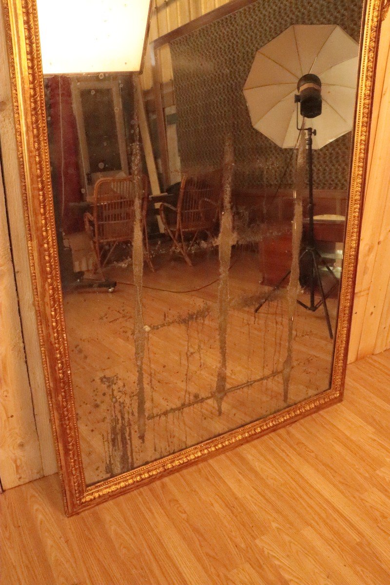 Grand Miroir De Style Napoléon III XIXeme Doré 217 cm de hauteur-photo-7
