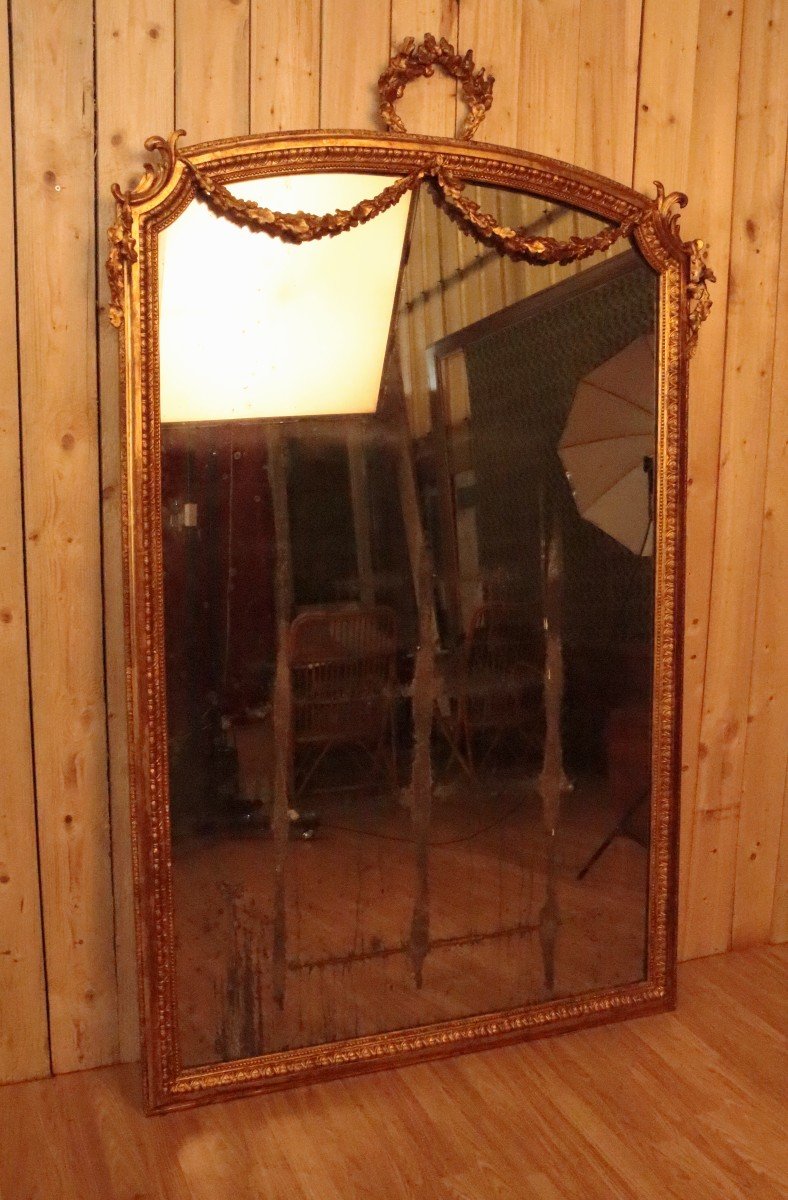 Large Napoleon III Style Mirror XIXth Golden