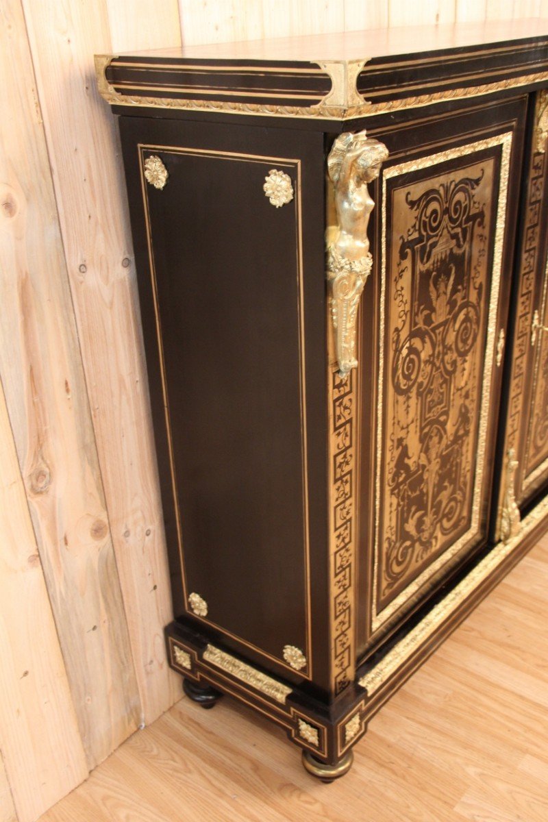 Buffet At Support Height In Boulle Marquetry Attributed To Befort Jeune-photo-2