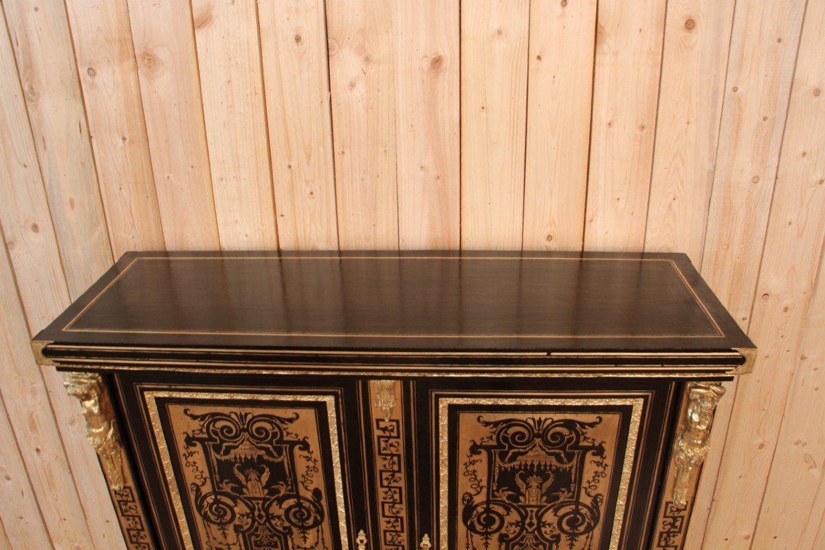 Buffet At Support Height In Boulle Marquetry Attributed To Befort Jeune-photo-4