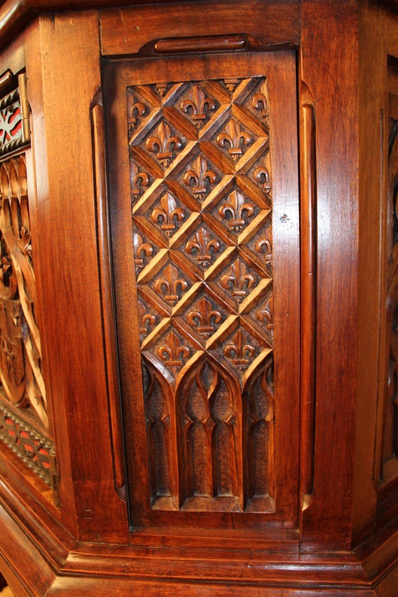 19th Century Neo-gothic Dressoir After A Model From The Museum Of Decorative Arts In Paris-photo-4