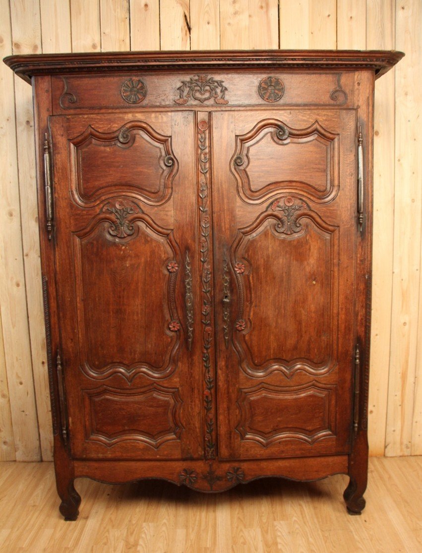 Petite Armoire Lorraine XVIIIeme Polychromé 