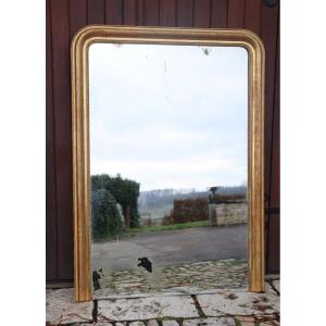 Large Louis Philippe Fireplace Mirror In Golden Wood 175cm High