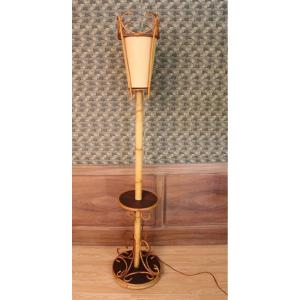 Rattan And Bamboo Floor Lamp 60's