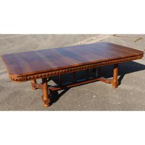 grande table a allonges en noyer XIXeme 